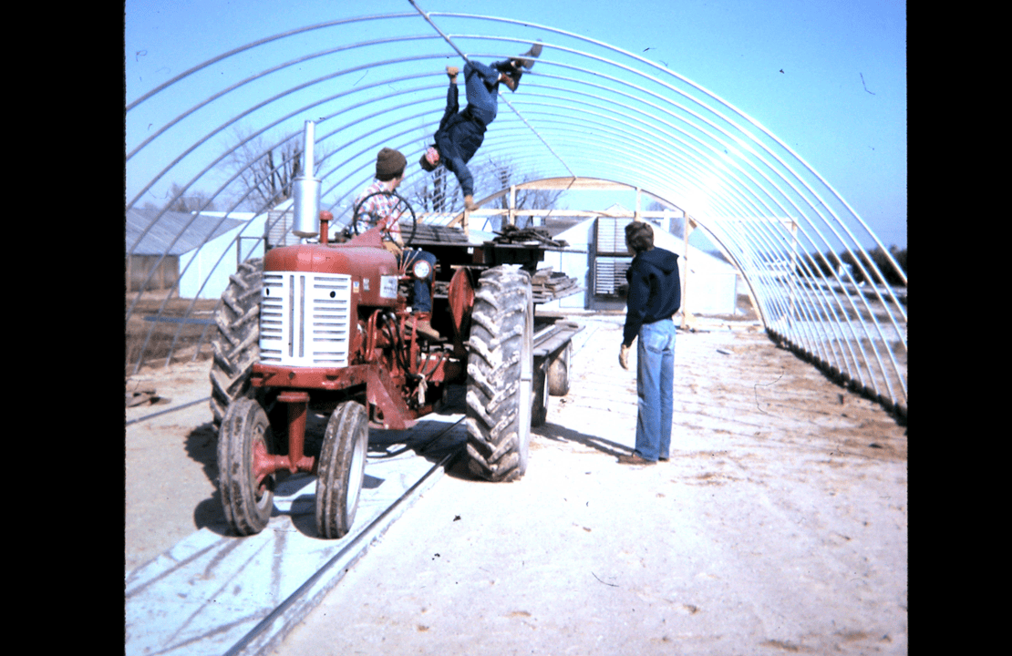 Putting up a hoop house