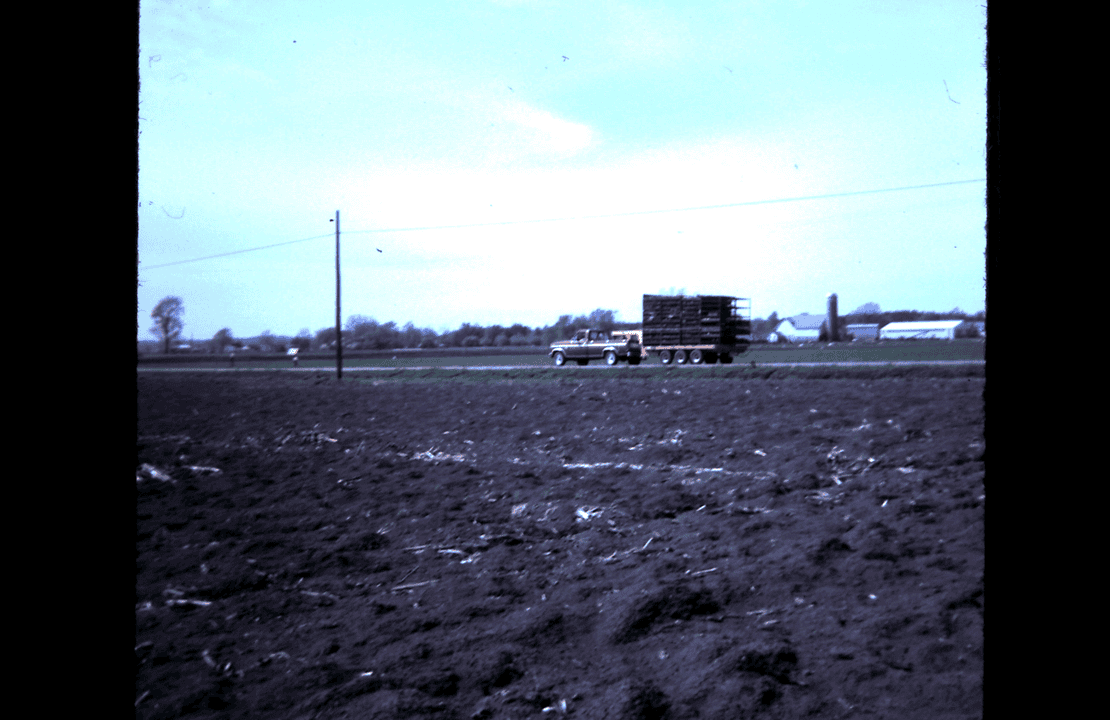 Truck rolling down the road
